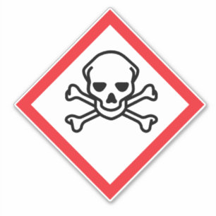 Skull and Crossbones Hazard Symbol Label