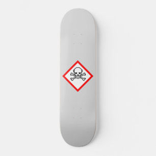 Skull and Crossbones Hazard Symbol Skateboard