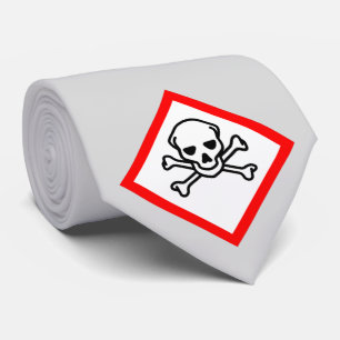 Skull and Crossbones Hazard Symbol Tie