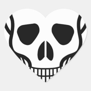Skull and Crossbones Heart Sticker