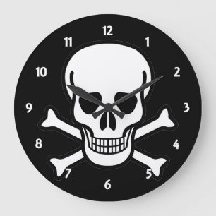Skull and Crossbones Large Clock