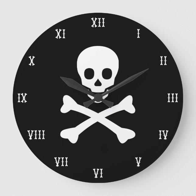 Skull and Crossbones Large Clock (Front)