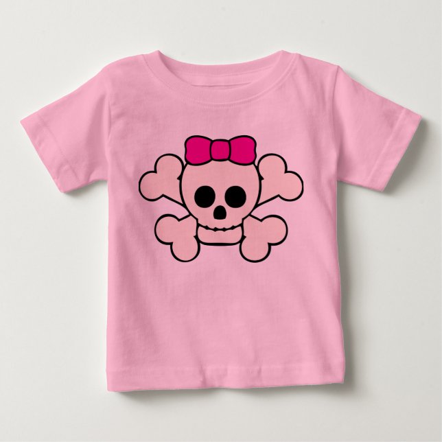 Skull and Crossbones Long Sleeve Baby T-Shirt (Front)