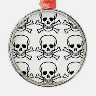 Skull and Crossbones Metal Tree Decoration