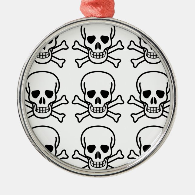 Skull and Crossbones Metal Tree Decoration (Front)