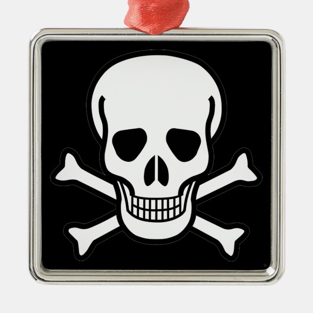Skull and Crossbones Metal Tree Decoration (Front)