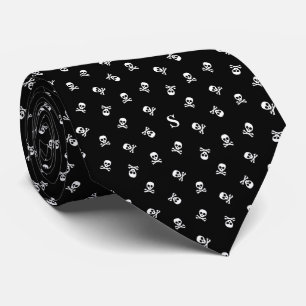 Skull and Crossbones Monogrammed Halloween Tie
