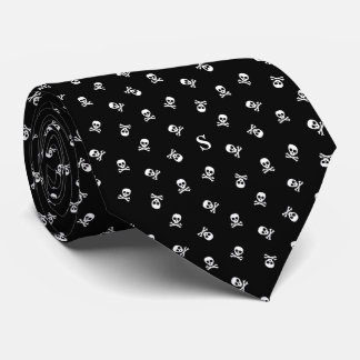 Skull and Crossbones Monogrammed Halloween Tie