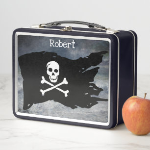Skull and Crossbones Monogrammed Lunch Box