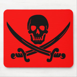 skull and crossbones. mouse pad
