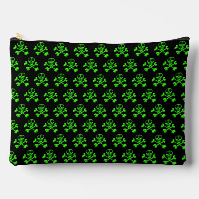 Skull and Crossbones Pattern Accessory Pouch (Front)