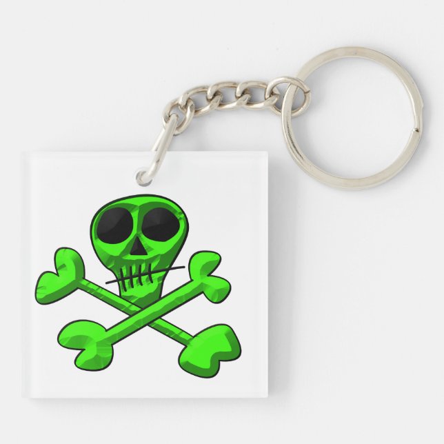 Skull and Crossbones Pattern Key Ring (Back)