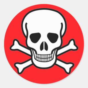 Skull and Crossbones Pirate Classic Round Sticker