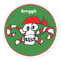 Skull and Crossbones Pirate Green Envelope Seal