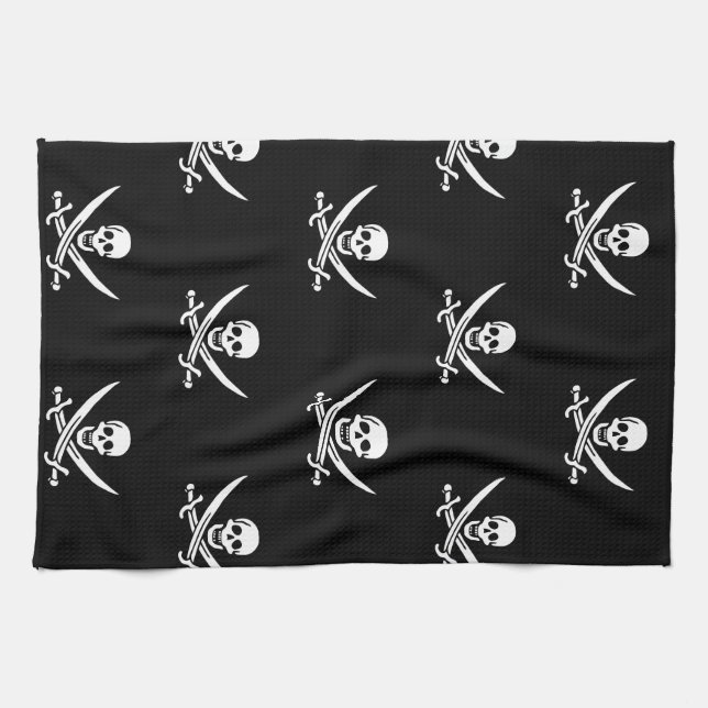 Skull and Crossbones Pirate Towel (Horizontal)