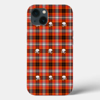 Skull and Crossbones Red and Black Plaid