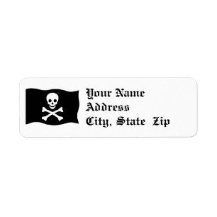 Skull and Crossbones Return Address Label