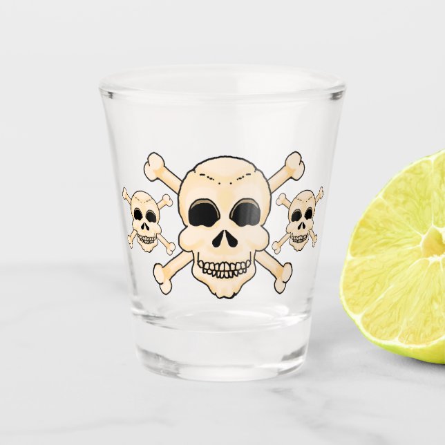 Skull and Crossbones Shot Glass (Front)