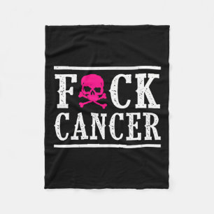 Skull And Crossbones Skeleton Breast Cancer Fleece Blanket