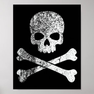 Skull and crossbones skeleton pirate jolly roger poster