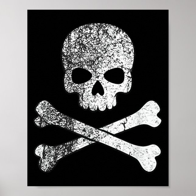 Skull and crossbones skeleton pirate jolly roger poster (Front)