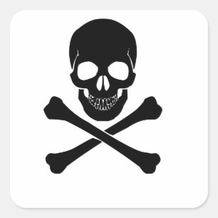 Skull And Crossbones Square Sticker