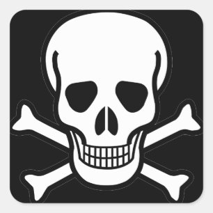 Skull and Crossbones Square Sticker