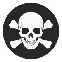 SKULL AND CROSSBONES STICKER