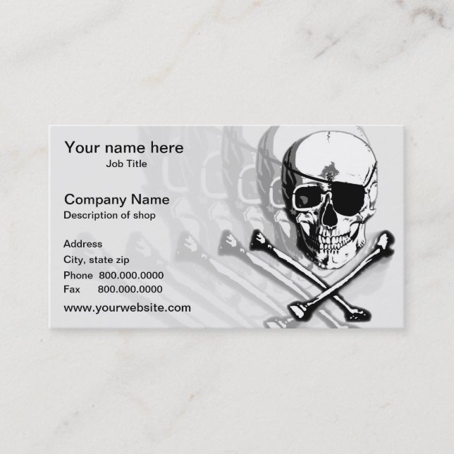 Skull and Crossbones Template Business Card (Front)