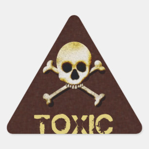 Skull And Crossbones Toxic Halloween Warning Label