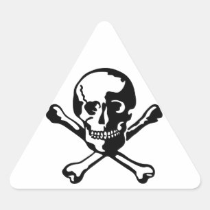 Skull and Crossbones Triangle Sticker