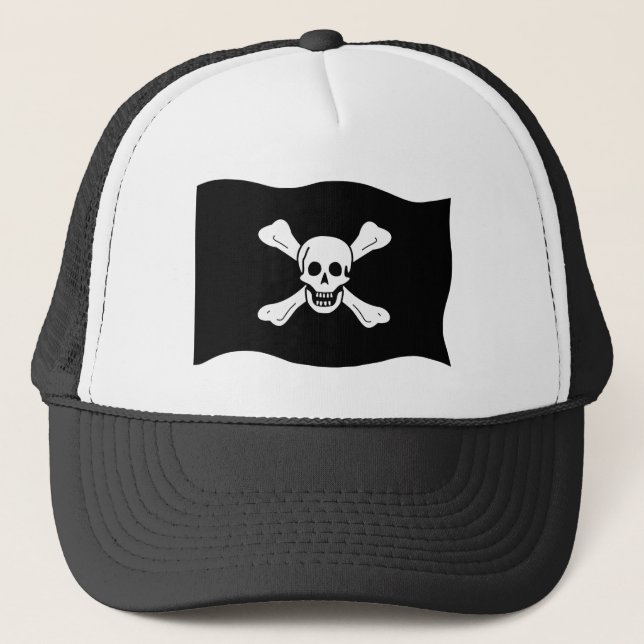 Skull and Crossbones Trucker Hat (Front)