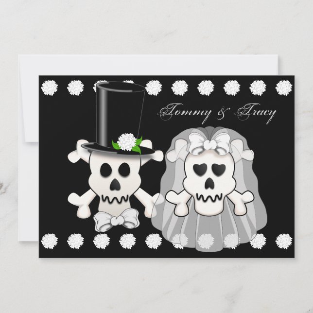 Skull and Crossbones Wedding Invitation (Front)