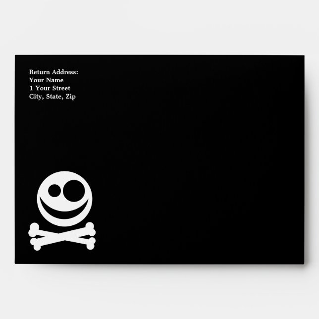 Skull and Crossbones. White and Black. Envelope (Front)