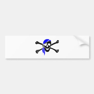 Skull And Crossbones With Bandanna Bumper Sticker