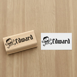 Skull and Crossbones with Custom Name Stamp