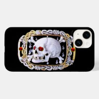 SKULL AND CROSSED BONES RUBY RENAISSANCE JEWEL