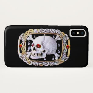 SKULL AND CROSSED BONES RUBY  RENAISSANCE JEWEL iPhone X CASE
