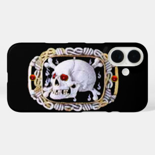 SKULL AND CROSSED BONES RUBY  RENAISSANCE JEWEL iPhone 16 CASE