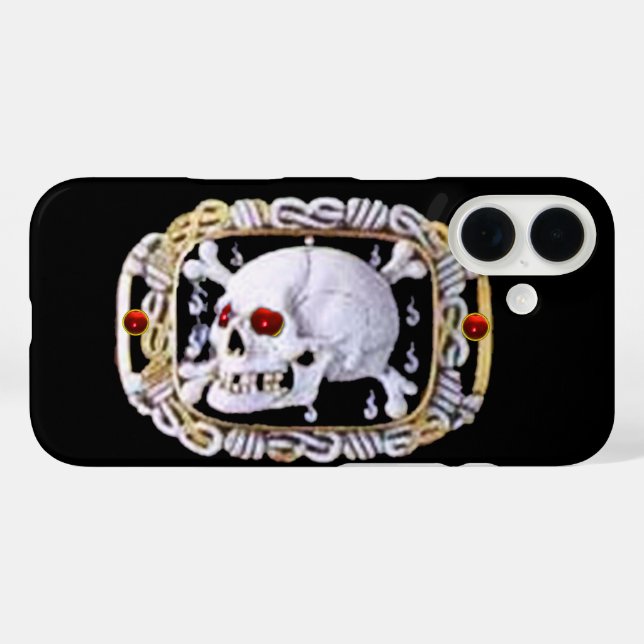 SKULL AND CROSSED BONES RUBY  RENAISSANCE JEWEL Case-Mate iPhone CASE (Back (Horizontal))