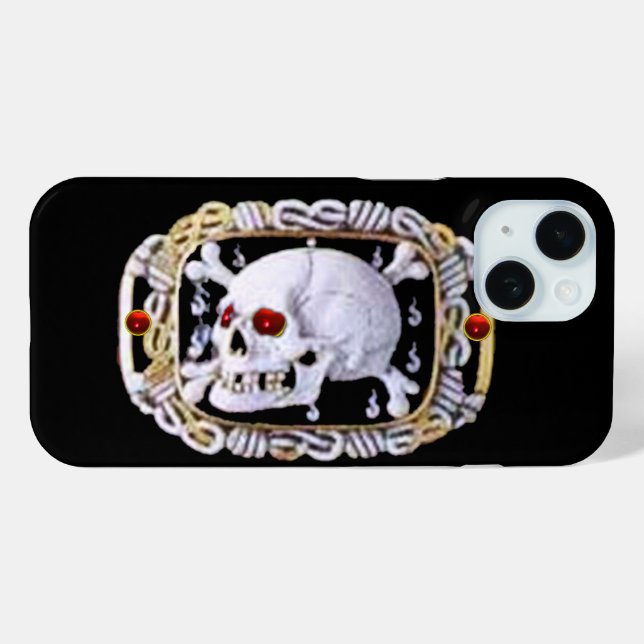 SKULL AND CROSSED BONES RUBY  RENAISSANCE JEWEL Case-Mate iPhone CASE (Back (Horizontal))