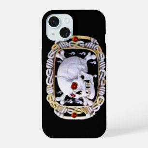 SKULL AND CROSSED BONES RUBY RENAISSANCE JEWEL iPhone 15 CASE