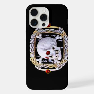 SKULL AND CROSSED BONES RUBY RENAISSANCE JEWEL iPhone CASE