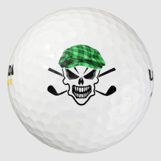 Skull and Crossed Golf Clubs Balls