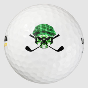 Skull and Crossed Golf Clubs Golf Balls