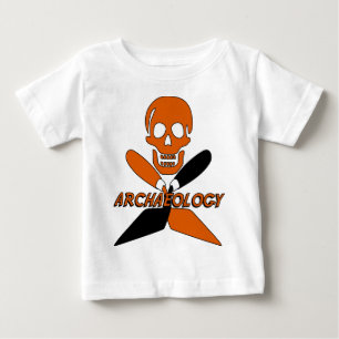 Skull and Crossed Trowels Archaeology Baby T-Shirt