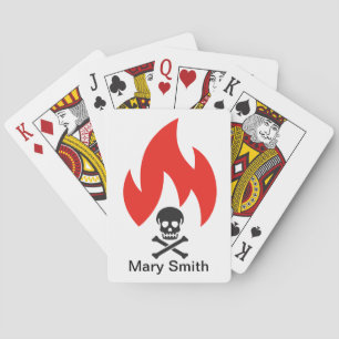 Skull and Fire Playing Cards