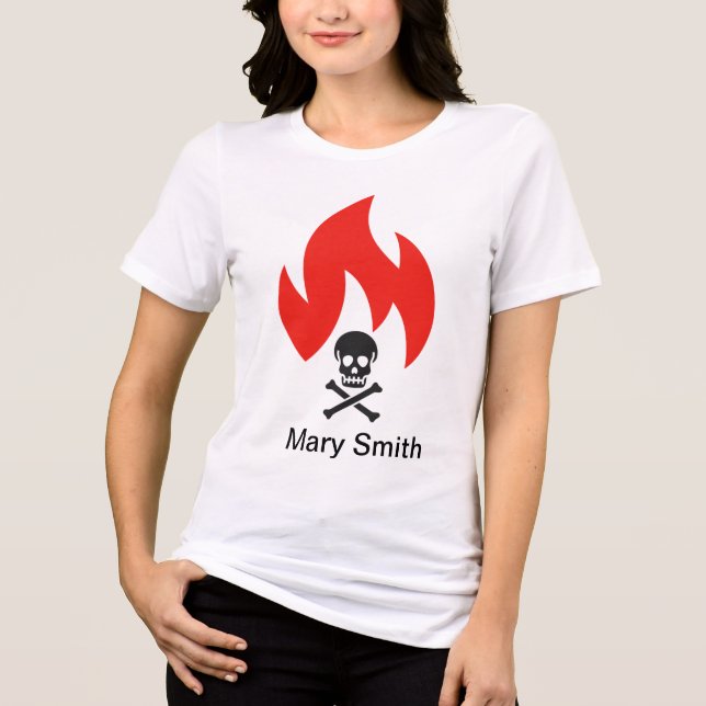 Skull and Fire Tri-Blend Shirt (Front)