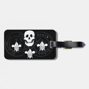 SKULL AND FLEUR DE LISE / PIRATES TREASURE MAPS LUGGAGE TAG