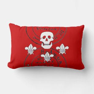 SKULL AND FLEUR DE LISE  / PIRATES TREASURE MAPS, LUMBAR CUSHION